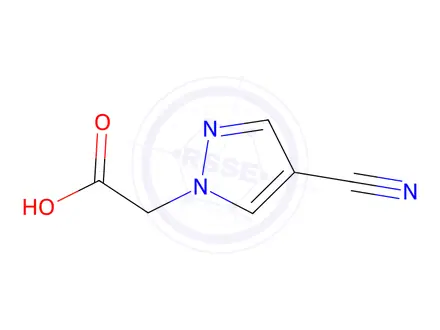 Chemical structure of 2-(4-Cyano-1H-pyrazol-1-yl)acetic acid