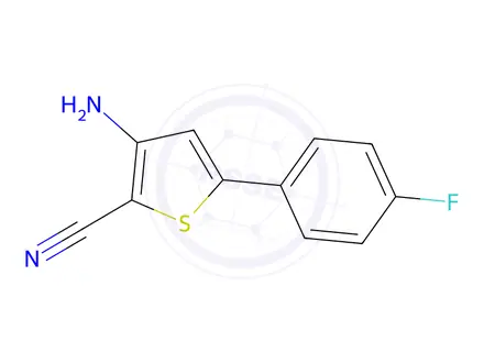 Chemical structure of 3-azanyl-5-(4-fluorophenyl)thiophene-2-carbonitrile