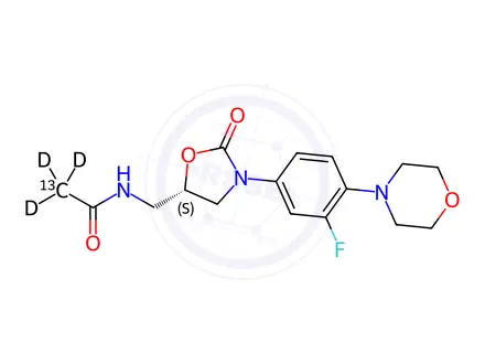 Chemical structure of [13C,2H3]-Linezolid