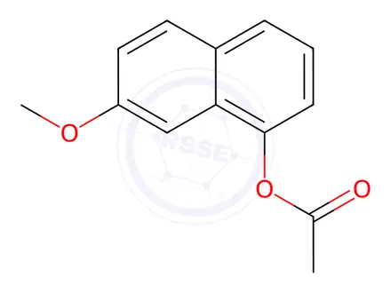 Chemical structure of 7-Methoxy-1-naphthalenol Acetate