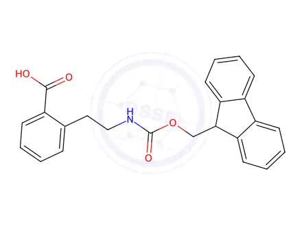 Chemical structure of 2-(2-((((9H-Fluoren-9-yl)methoxy)carbonyl)amino)ethyl)benzoic acid