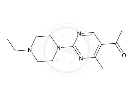 Chemical structure of 1-(2-(4-Ethylpiperazin-1-yl)-4-methylpyrimidin-5-yl)ethan-1-one