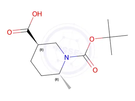 Chemical structure of Trans-6-Methyl-Piperidine-1,3-Dicarboxylic Acid 1-Tert-Butyl Ester