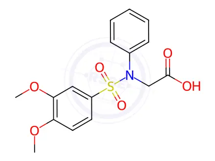 Chemical structure of n-((3,4-Dimethoxyphenyl)sulfonyl)-n-phenylglycine