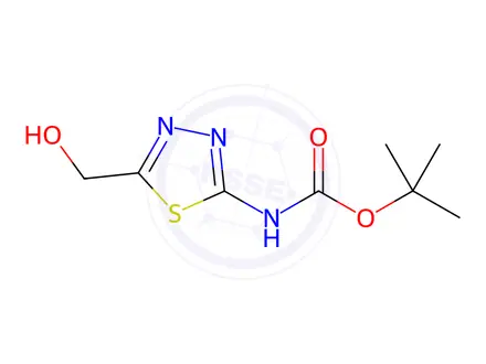 Chemical structure of Carbamic acid, N-[5-(hydroxymethyl)-1,3,4-thiadiazol-2-yl]-, 1,1-dimethylethyl ester