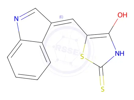 Chemical structure of (5Z)-5-(1H-Indol-3-ylmethylidene)-2-thioxo-1,3-thiazolidin-4-one