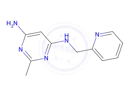 Chemical structure of 2-methyl-n4-(pyridin-2-ylmethyl)pyrimidine-4,6-diamine