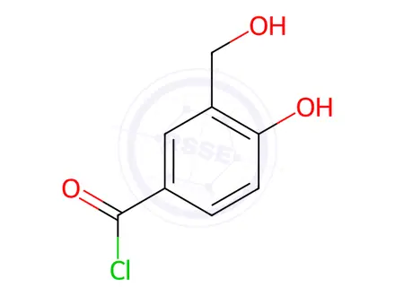 Chemical structure of Benzoyl chloride, 4-hydroxy-3-(hydroxymethyl)-(9CI)