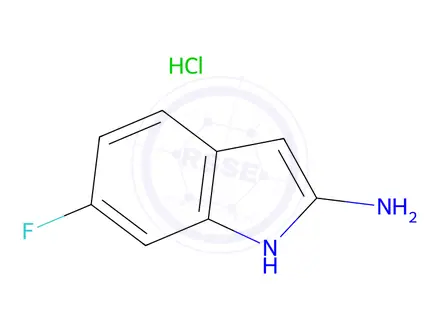 Chemical structure of 6-Fluoro-1H-indol-2-amine hydrochloride