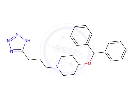 Chemical structure of 1-(3-(1H-Tetrazol-5-yl)propyl)-4-(benzhydryloxy)piperidine