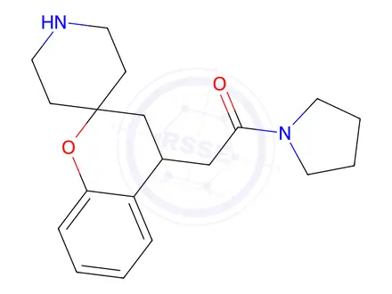 Chemical structure of 1-(Pyrrolidin-1-yl)-2-(spiro[chroman-2,4'-piperidin]-4-yl)ethanone