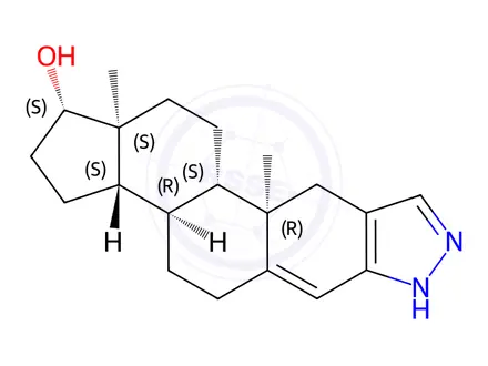 Chemical structure of (17β)-2'H-Androsta-2,4-dieno[3,2-c]pyrazol-17-ol