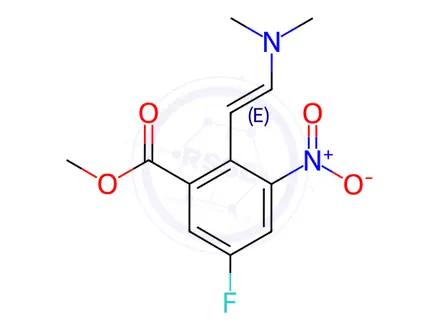 Chemical structure of Methyl (E)-2-(2-(dimethylamino)vinyl)-5-fluoro-3-nitrobenzoate