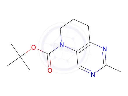 Chemical structure of 2-methyl-7,8-dihydro-6h-pyrido[3,2-d]pyrimidine-5-carboxylic acid tert-butyl ester