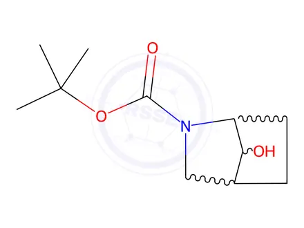 Chemical structure of tert-Butyl 7-Hydroxy-3-azabicyclo[2.2.1]heptane-3-carboxylate
