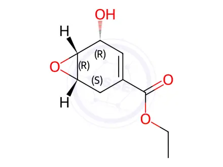 Chemical structure of ethyl (1S,5R,6R)-5-hydroxy-7-oxabicyclo[4.1.0]hept-3-ene-3-carboxylate