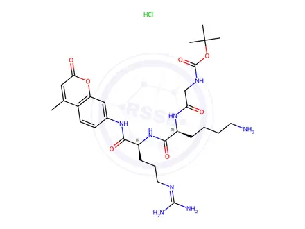 Chemical structure of Boc-Gly-Lys-Arg-AMC · HCl