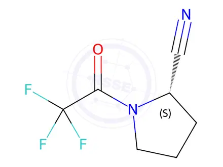 Chemical structure of 2-Pyrrolidinecarbonitrile, 1-(trifluoroacetyl)-, (S)-(9CI)