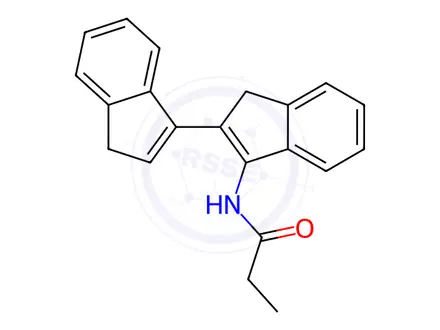 Chemical structure of N-(1'H,3H-[1,2'-biinden]-3'-yl)propionamide