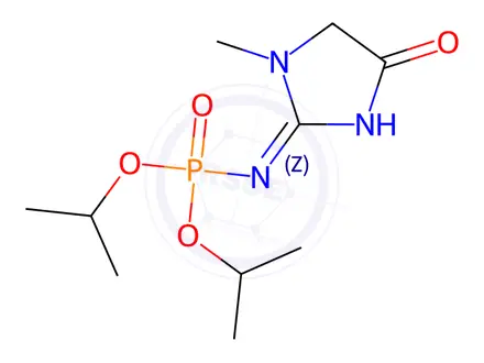 Chemical structure of (Z)-diisopropyl 1-methyl-4-oxoimidazolidin-2-ylidenephosphoramidate