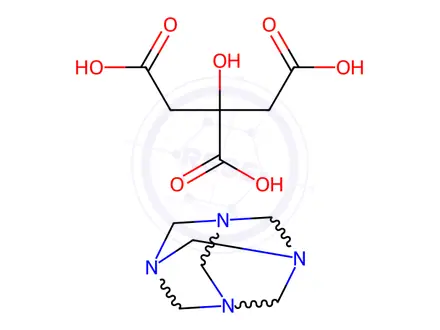 Chemical structure of hexamethylenetetramine citrate