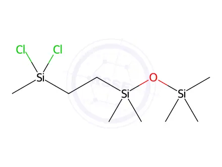 Chemical structure of 1-(2-(Dichloro(Methyl)Silyl)Ethyl)-1,1,3,3,3-PentamethylDisiloxane
