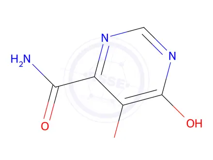 Chemical structure of 1,6-Dihydro-5-hydroxy-6-oxo-4-pyrimidinecarboxamide