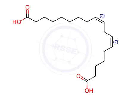 Chemical structure of 6,9-Octadecadienedioicacid, (6Z,9Z)-