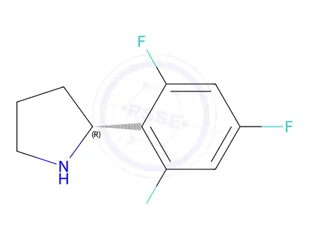 Chemical structure of (R)-2-(2,4,6-trifluorophenyl)pyrrolidine