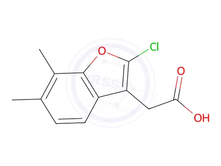 Chemical structure of 2-(2-Chloro-6,7-dimethylbenzofuran-3-yl)acetic acid