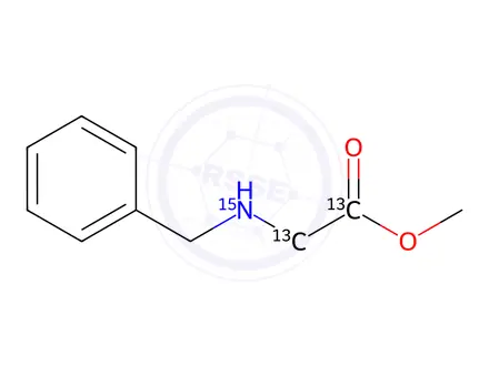 Chemical structure of Glycine-13C2-15N, N-(phenylmethyl) Methyl Ester