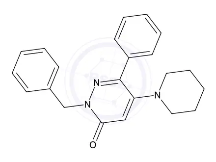 Chemical structure of 2-Benzyl-6-phenyl-5-(piperidin-1-yl)-2,3-dihydropyridazin-3-one