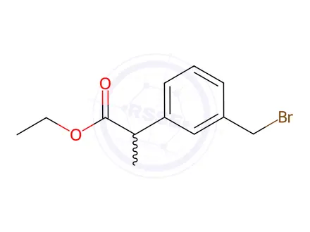 Chemical structure of 3-(BROMOMETHYL)-ALPHA-METHYL-BENZENEACETIC ACID ETHYL ESTER
