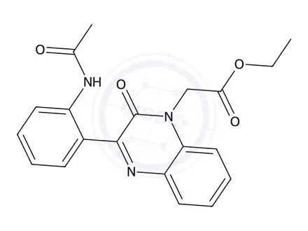 Chemical structure of Ethyl 2-(3-(2-acetamidophenyl)-2-oxoquinoxalin-1(2H)-yl)acetate