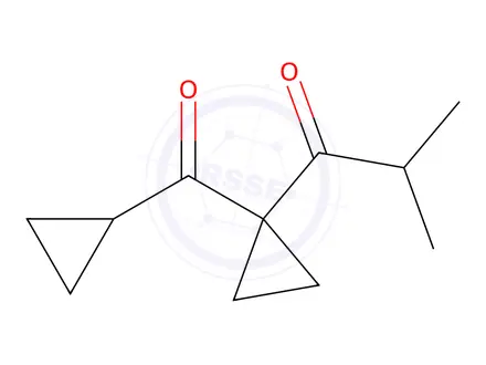 Chemical structure of 1-(1-cyclopropanecarbonylcyclopropyl)-2-methylpropan-1-one