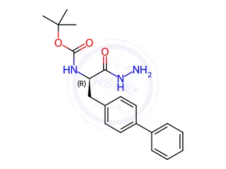 Chemical structure of (R)-tert-butyl (3-([1,1'-biphenyl]-4-yl)-1-hydrazinyl-1-oxopropan-2-yl)carbamate