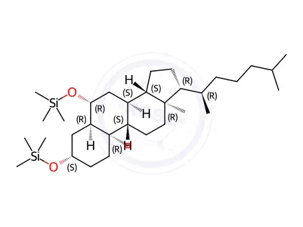 Chemical structure of 3β,6β-Bis(trimethylsiloxy)-5β-cholestane