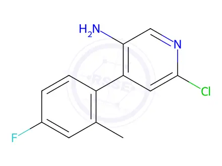 Chemical structure of 6-Chloro-4-(4-fluoro-2-methylphenyl)-3-pyridinamine