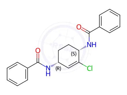 Chemical structure of N,N'-((1S,4R)-2-chlorocyclohex-2-ene-1,4-diyl)dibenzamide