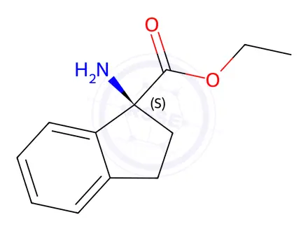 Chemical structure of (S)-Ethyl 1-amino-2,3-dihydro-1H-indene-1-carboxylate