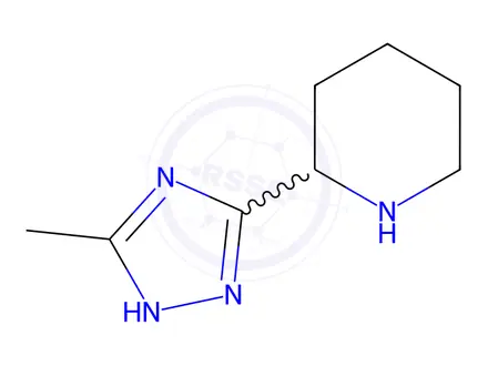 Chemical structure of 2-(5-methyl-1H-1,2,4-triazol-3-yl)piperidine hydrochloride