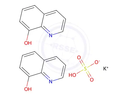 Chemical structure of 8-Hydroxyquinoline sulphate (2:1) monopotassium salt
