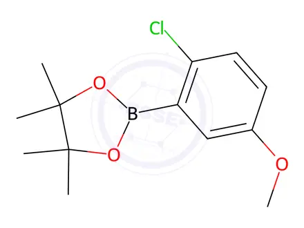 Chemical structure of 2-(2-Chloro-5-methoxyphenyl)-4,4,5,5-tetramethyl-1,3,2-dioxaborolane