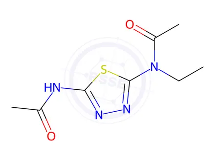 Chemical structure of N-(5-Acetamido-1,3,4-thiadiazol-2-yl)-N-ethylacetamide