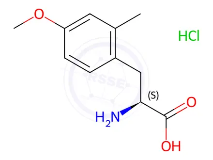 Chemical structure of (S)-2-Amino-3-(4-methoxy-2-methylphenyl)propanoic acid hydrochloride