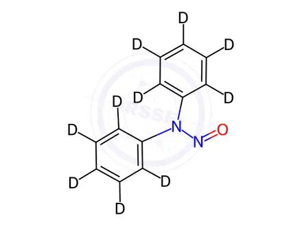 Chemical structure of N-Nitrosodiphenylamine-d10
