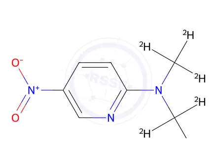 Chemical structure of N,N-di(methyl-d3)-5-nitropyridin-2-amine