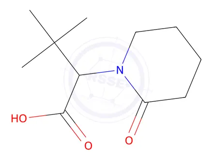 Chemical structure of 3,3-Dimethyl-2-(2-oxopiperidin-1-yl)butanoic acid