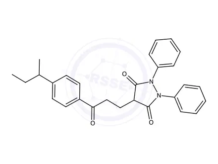 Chemical structure of 4-(3-(4-(sec-Butyl)phenyl)-3-oxopropyl)-1,2-diphenylpyrazolidine-3,5-dione