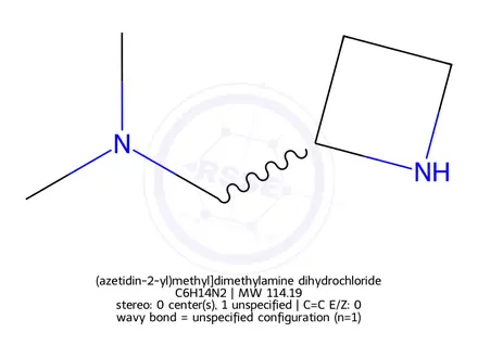 Chemical structure of (azetidin-2-yl)methyl]dimethylamine dihydrochloride